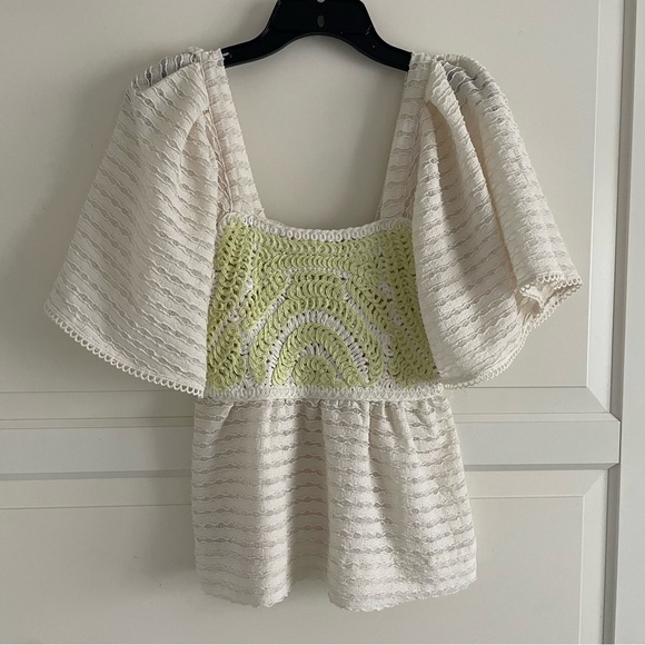 Sarah Hann white and yellow crochet top 20911 - Picture 3 of 9